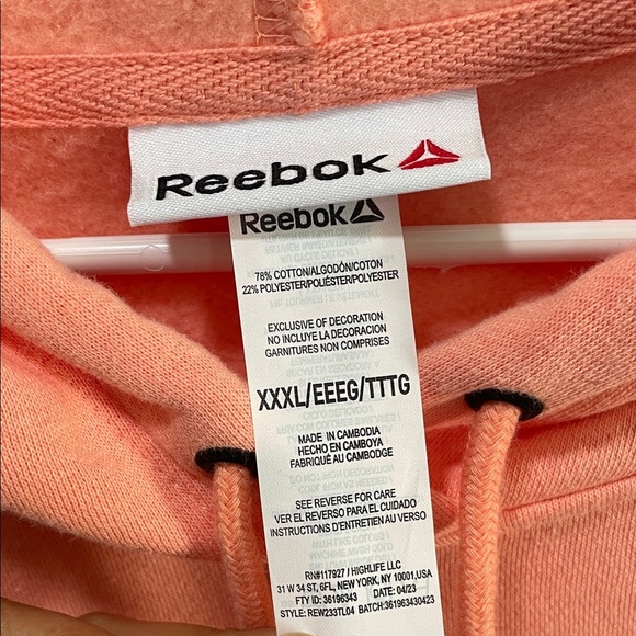 Reebok Peach Pullover Hoodie - Picture 2 of 4